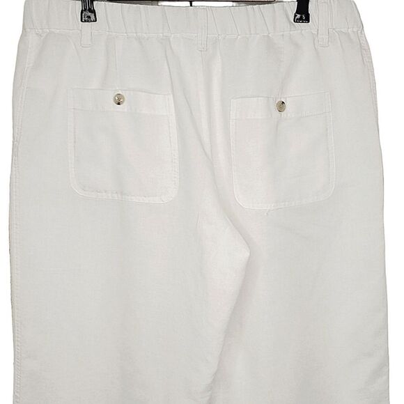 Liz Claiborne White Linen Cotton Blend Capri Pants Size L - Picture 3 of 9